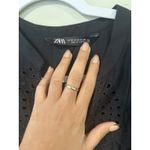 ZARA  Eyelet Short Dress Long Sleeve Tiered Ruffle Size Medium 2349 Photo 3