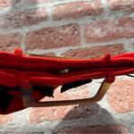 Shiraleah  red and black felt flowered short handle purse clutch Photo 14