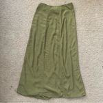 Urban Outfitters  Natalia Side Slit Button Up Midi Skirt Size Small Olive Green Photo 4