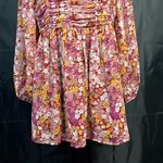 Crystal Doll  Floral Mini Dress in Pink and Yellow M Photo 3