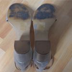 Free People  Marigold Sandal Ankle Block Heel Suede Leather Shimmer 38 (US 8) Photo 12