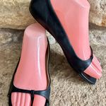 Prada Black Leather Minimal T-Strap Thong Flats Sandals Shoes 37.5/US 7 Photo 0