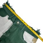 Potili High Waisted Distressed Color Block Denim Shorts Green Size 10 Photo 7