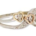 Kay Jewelers Women’s 10k White And Yellow Gold Three Heart Diamond Ring  Photo 1