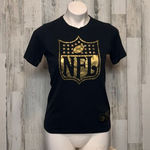 NFL Black Gold Logo Graphic T-Shirt | Women’s Medium Football Fan Top Photo 0