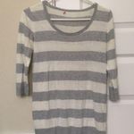 Anthropologie Oversized gray white striped sweater, M Photo 0