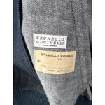 Brunello Cucinelli Women’s Small Dark Blue Jean Bomber Jacket Photo 3