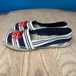Tory Burch  Canvas Striped Espadrille Slip On Red Navy Nautical Women’s Size 8 Photo 2