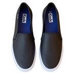 Keds  Womens Black Faux Leather Slip On No Tie Cushioned Sneakers Size 9.5 in EUC Photo 2