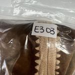 Vtg Small S Leather Patchwork Full Zip Ribbed Sweater Designer Studio Originals Brown Photo 7