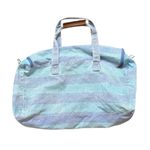 Vintage Denim Duffel Bag Gym Tote Distressed Acid Wash Stripes 80s 90s Large Blue Photo 1