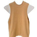 Kendall + Kylie Mock Neck Tan Sleeveless Sweater Photo 0