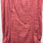 Made in Italy 100% Linen 3D Floral Tank Dress Medium Beachy Coastal Nautical Pink Photo 3