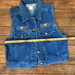 Bonjour Vintage women’s 80s  denim short vest flowers size medium Photo 2