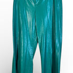 Alice + Olivia Green Faux Leather Wide Leg Pants Womens 4 Altered Corpcore Photo 0