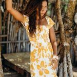 Rip Curl Azalea Yellow & White Floral Mini Dress M NWT Photo 1