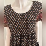 Doll Style Vintage S. Roberts Rayon Dress Black Brown Fall Fashion L/XL Size L Photo 4