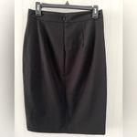 ZARA Basics Black Pencil Skirt Front Slit Classic Minimalist Office Tailored M Photo 2