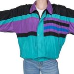 Vintage 70s Peter Et Jon Colorblock Silk Windbreaker Jacket Size M Photo 0