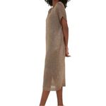 Tuckernuck NEW Bronze Metallic Knit Indie Dress Large Brown Photo 3