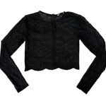 ZARA ‎ Crop Top Womens Small Black Dark Romantic Whimsygoth Witchy Boho Lace Goth Photo 0