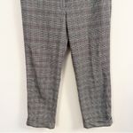 ZARA  Woman Plaid Dress Pants Cuffed Hem Size 4 Gray Faux Pockets Cropped Fit Photo 2
