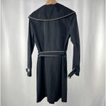 Vertigo Paris Vertigo Retro Style Belted Piping Detail Trench Coat in‎ Black White Size Medium Photo 5
