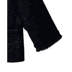 Talbots  Grace Fit Sweater Size 10P Black Silver Wool Lined Ruffled Trim NWT Photo 4