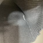 Maje  fine lurex knit t-shirt ribbed cinched vneck silver shimmer size 2 medium Photo 5