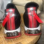 DKNY Mylo Sneakers Black, Silver & Red With White Platform Tennis Shoes 10 Photo 6