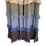 NWT Ces Femme Make It Work Colorful Tiered Ruffled Boho Sundress Maxi Size L Blue Size L Photo 6
