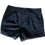 Laundry by Shelli Segal Lace Up Side Eyelet Shorts Navy Blue Size 8 Photo 3