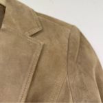 Alfani  Tan Leather Womens Blazer Jacket SP Suede Fall Classic Preppy Coat Photo 6