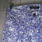 White House | Black Market  Slim Ankle Blue and White Patterned Women's Jeans Photo 7