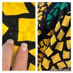 1980s Guy Laroche Silk Colorblock Mosaic Printed Dress Dolman sleeve size small Black Photo 14