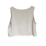 Allie Rose Beige Cropped Linen Blend Blouse Size L Square Neck Casual Summer Top Tan Size L Photo 1