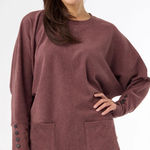 Coco + Carmen  Brushed Sweater with Button Back Photo 0
