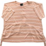 Lumière New Tie Back Ruffle Hem Short Sleeve Top Striped Knit Amber Photo 12