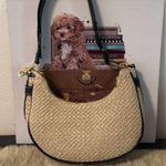 Elegant Tan and Black woven Women's shoulder hobo bag Brown Photo 4