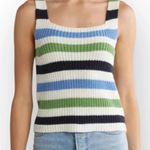 FRNCH Paris Striped Knit Crocheted Sweater Tank Top Size S Sm Flaw Photo 0