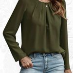 Women's Round Neck Puff Long Sleeve Blouse Photo 3
