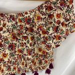 Raga  Mryna Floral Ruffle Tassel Crop top size medium Photo 2