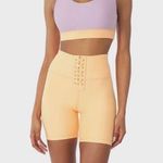 We Wore What Nwt  Lace Up Biker Bike Shorts Size Extra Small Peach Cobbler Photo 0
