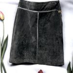 Vintage Margaret Godfrey Black Suede Leather Skirt Midi Black Suede Skirt Sz 10 Photo 0