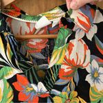 C&C California  Linen Blend Tropical Maxi Dress Caftan Coverup. Size Medium. Photo 6