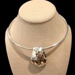 Sterling Silver SIMON SEBBAG  Hammered Pendant Tube Choker Necklace Photo 13