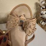 Melissa  Embellished Bow Thong Sandals Sweet Size 8 Pink/Beige Photo 7