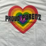 Rue 21 Love is Love  Medium Proud Parent Rainbow Heart LGBTQ White Tshirt NEW Photo 2