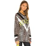 PE Nation Bar Down Top Animal Leopard Cheetah Print Long Sleeve Top XS Brown Photo 1