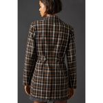 Anthropologie  Maeve Oversized Plaid Equestrian Blazer Black Motif Size 10 Photo 1